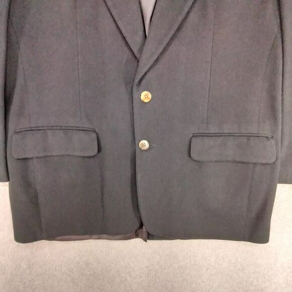 Carolina Blue Sports Coat Mens 40 100% Cashmere Black Single-Breasted USA - Picture 3 of 14